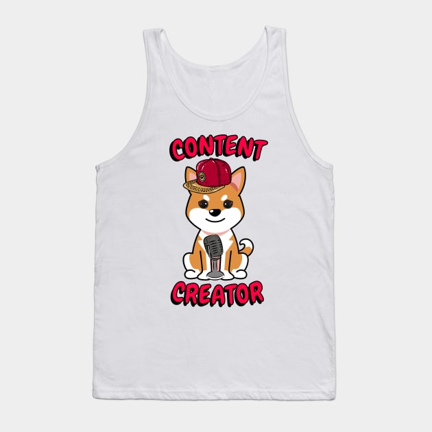 Cute orange dog is a content creator Tank Top by Pet Station